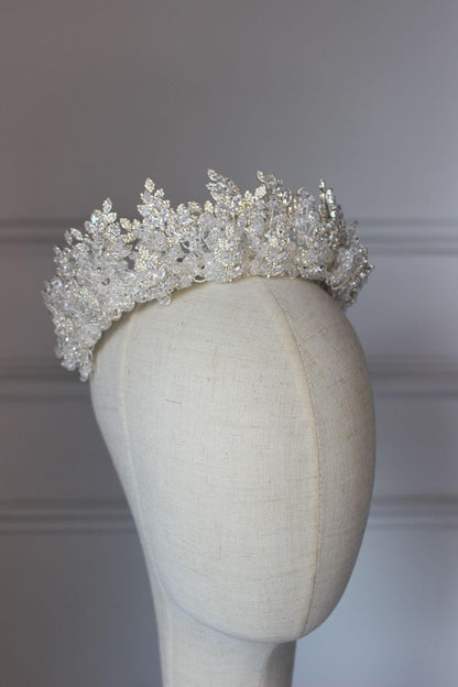 Yasmin silver bridal crown