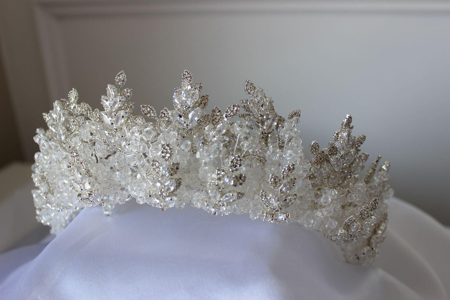 Yasmin silver bridal crown