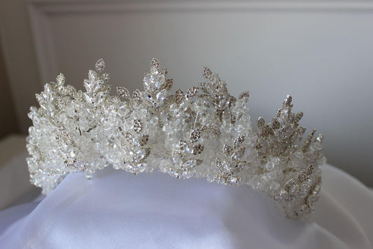 Yasmin silver bridal crown
