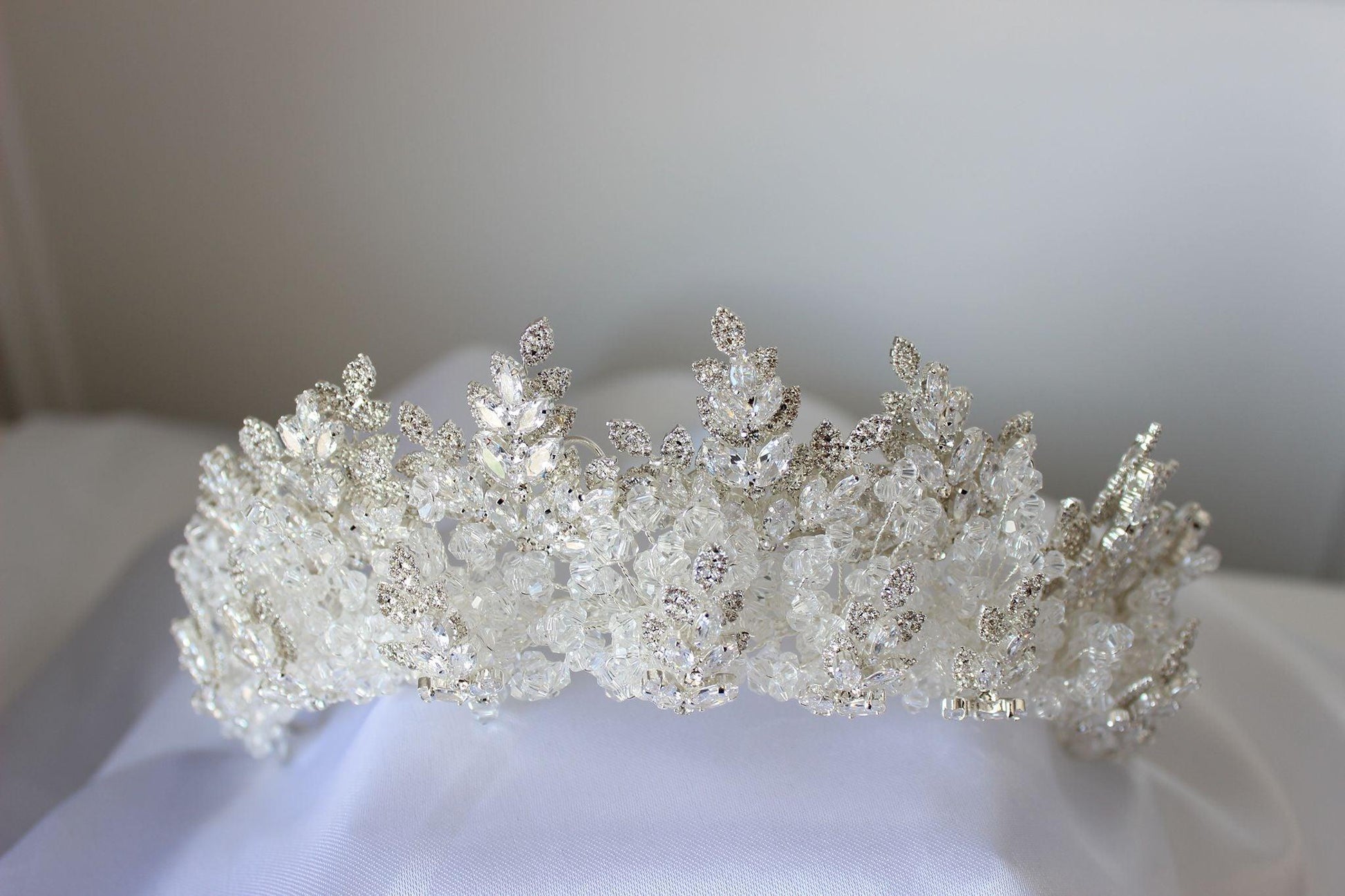 Yasmin silver bridal crown