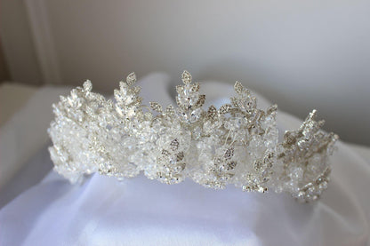 Yasmin silver bridal crown