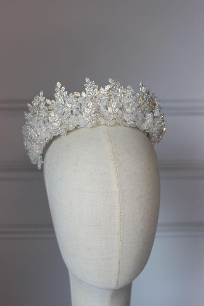 Yasmin silver bridal crown
